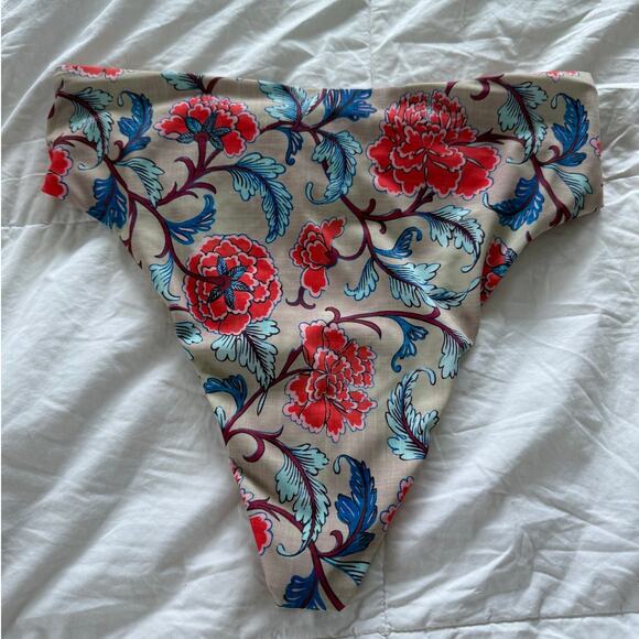 Aerie High Rise/ High Waisted Cheeky Floral Multicolor Bikini Swim Bottoms M - Picture 4 of 5